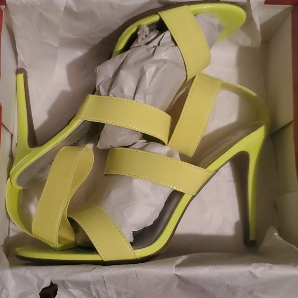 Womens neon green heels